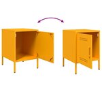 vidaXL Table de chevet jaune moutarde 36x39x50 5 cm acier