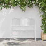 vidaXL Banc de jardin Blanc 104 x 54 x 93cm Acier