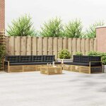 vidaXL Ensemble de canapés d'extérieur 8 pc Blanc et anthracite