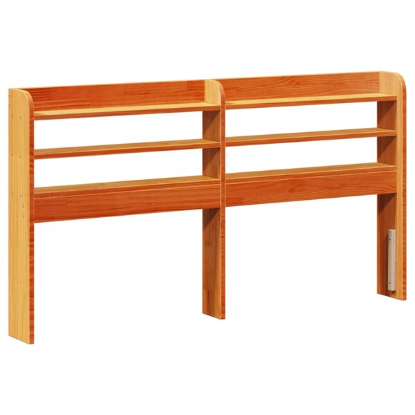 vidaXL Tête de lit avec étagères marron cire 150 cm bois massif de pin