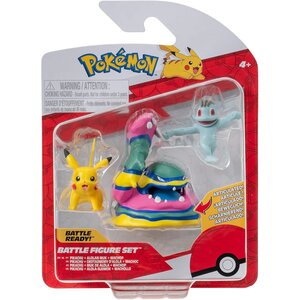 Jazwares PKW3597 - Figurines Pokémon de bataille Pikachu  Machollo et Alola-Sleimok