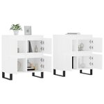 vidaXL Buffets 2 Pièces blanc bois d'ingénierie