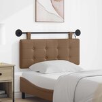 vidaXL Tête de lit suspendue Avec lumière LED Cappuccino Simili cuir