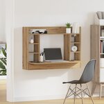 vidaXL Bureau mural chêne noir 105x48x75 cm en bois d'ingénierie