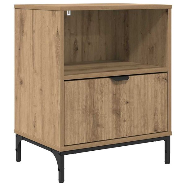 vidaXL Table de chevet avec tiroir chêne artisanal 49 x 36 x 61 cm