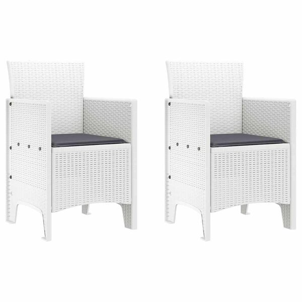 vidaXL Chaise de jardin 2 pc Blanc Polypropylène