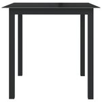 vidaXL Table de jardin Noir 80x80x74 cm Aluminium et verre