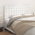 vidaXL Têtes de lit 4 Pièces Blanc 100x5x78/88 cm Similicuir