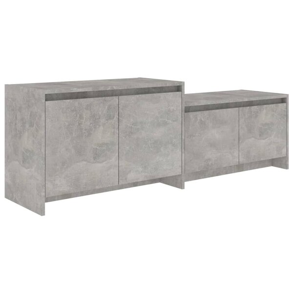 vidaXL Meuble TV gris béton 146 5x35x50 cm bois d'ingénierie