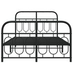 vidaXL Cadre de lit métal sans matelas avec pied de lit noir 120x190cm