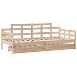 vidaXL Lit de jour avec tiroirs sans matelas 90x200 cm bois massif