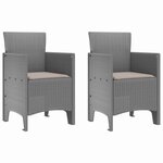vidaXL Chaise de jardin 2 pc Gris clair Polypropylène
