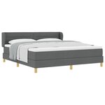 Lit à ressorts vidaXL avec matelas en gris foncé  180x200 cm en tissu
