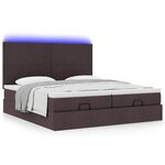 VidaXL Cadre de lit ottoman avec matelas marron foncé 180x200 cm tissu