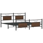 vidaXL Cadre de lit en métal sans matelas chêne marron 180x200 cm