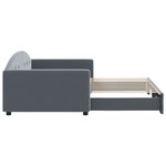 vidaXL Lit de jour avec gigogne sans matelas gris foncé 100x200 cm