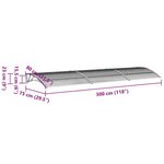 vidaXL Auvent de porte Noir 300x75 cm Polycarbonate