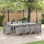 vidaXL Ensemble de salle à manger pour jardin 11 Pièces Gris clair