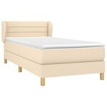 vidaXL Sommier à lattes de lit avec matelas Crème 100x200 cm Tissu