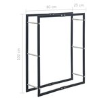 vidaXL Portant de bois de chauffage Noir 80x25x100 cm Acier