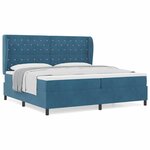vidaXL Lit à ressorts avec matelas Bleu foncé 200 x 200 cm Velours