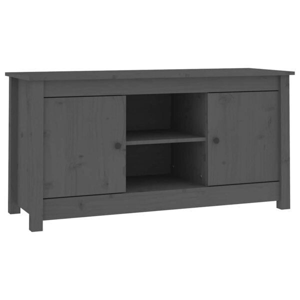 vidaXL Meuble TV Gris 103x36 5x52 cm Bois de pin massif