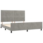 vidaXL Cadre de lit avec tête de lit Gris clair 160x200 cm Velours