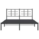 vidaXL Cadre de lit métal sans matelas avec tête de lit noir 150x200cm