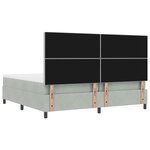 vidaXL Lit à ressort avec matelas et banc gris clair 200x200 cm velours