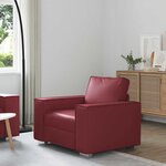 vidaXL Fauteuil Sofa 59 cm avec coussin Rouge bordeaux Cuir artificiel