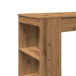 vidaXL Table de bar avec étagères chêne artisanal bois d'ingénierie