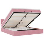 vidaXL Lit ottoman avec matelas et LED Rose 180x200 cm velours