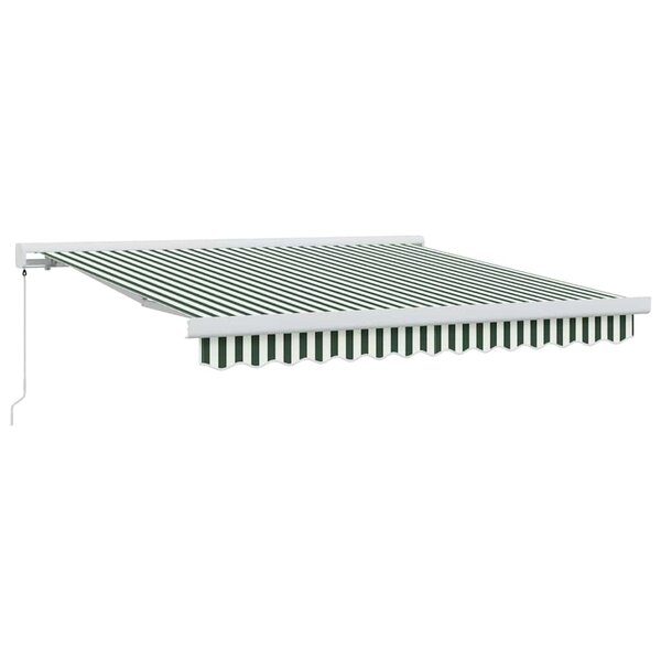 vidaXL Auvent Rétractable Vert et blanc 300 x 250 cm Tissu et Métal
