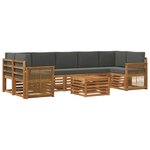 vidaXL Ensemble de canapés d'extérieur 8 Pièces Naturel et Anthracite