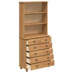 Hutch vidaXL « ASKIM » Marron doré 91x40x199 5 cm Bois massif Pin