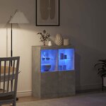 vidaXL Buffet gris béton 81x37x100 cm bois d'ingénierie