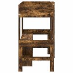 vidaXL Cadre de lit superposé avec bureau Chêne fumé 90 x 190 cm