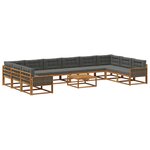 vidaXL Ensemble de canapés d'extérieur 11 Pièces Naturel et Anthracite