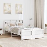 vidaXL Cadre de lit Blanc 120 x 190 cm Bois massif en pin