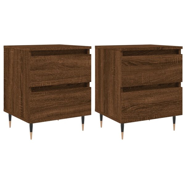 vidaXL Tables de chevet 2 Pièces chêne marron 40x35x50 cm bois ingénierie