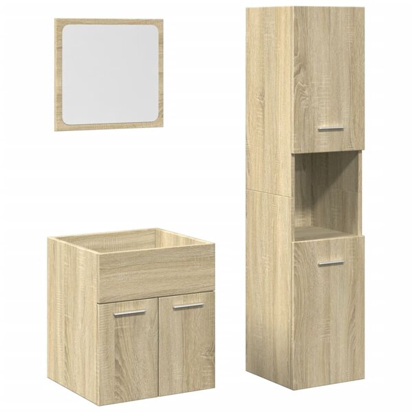 vidaXL Ensemble de meubles de salle de bain 3 Pièces chêne sonoma