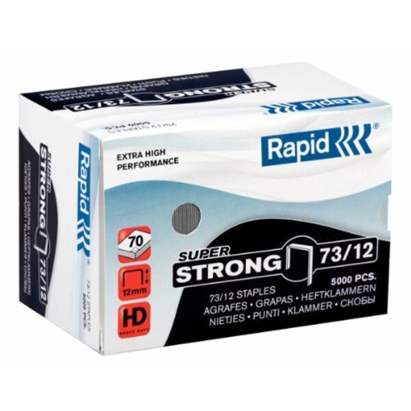Boite de 5000 Agrafes Super Strong 73/12 galvanisées RAPID
