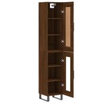 vidaXL Buffet haut Chêne marron 34 5x34x180 cm Bois d'ingénierie