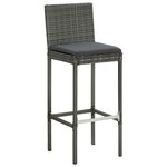 vidaXL Ensemble de bar d'extérieur 9 Pièces coussins anthracite Rotin