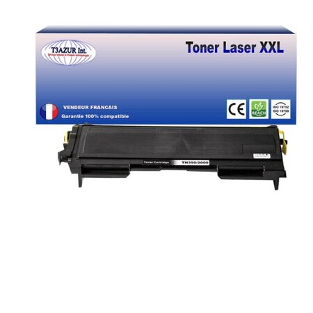 Toner compatible avec Brother TN2000, TN2005 pour Brother DCP2010, DCP7010, DCP7020, DCP7025 - 2 500 pages - T3AZUR