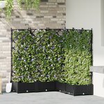 vidaXL Jardinière avec Trellis 5 Pièces Noir 120x120x125.5 cm
