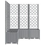 vidaXL Jardinière avec treillis gris clair 120x120x136cm polypropylène