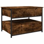 vidaXL Table basse chêne fumé 70x50x50 cm bois d'ingénierie et métal