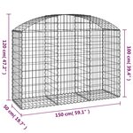 vidaXL Panier de gabions arqué 150x50x100/120 cm Fer galvanisé