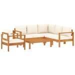 vidaXL Salon de jardin avec coussins 5 Pièces Bois d'acacia solide